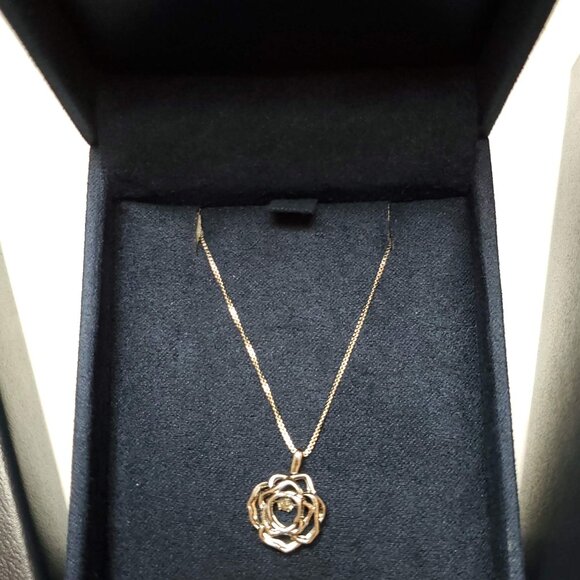 Enchanted Disney Diamond Openwork Rose Pendant Necklace - Picture 5 of 5